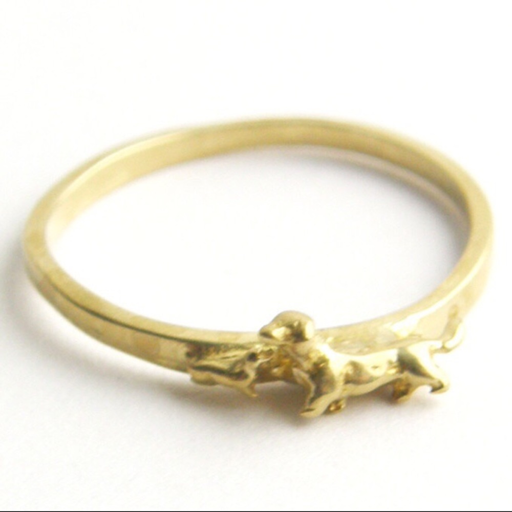 gold brass doxen babe ring